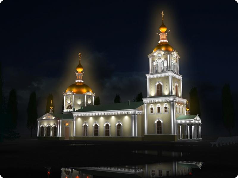 Освещение собора в г. Камышино